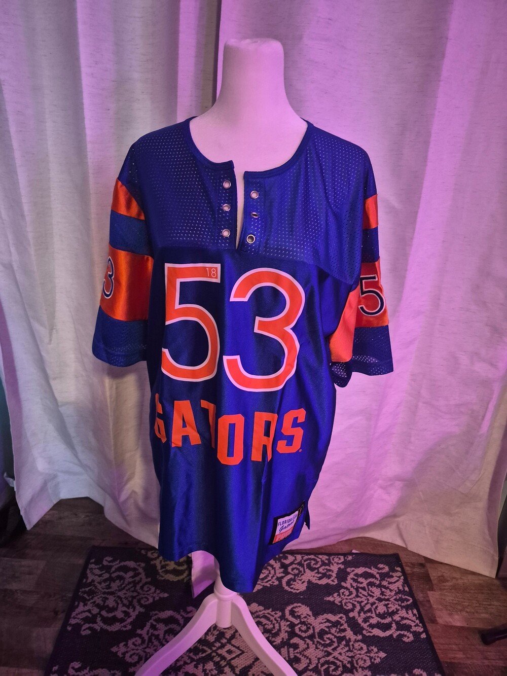 Florida Gators Pro Line XS Jersey Blue Orange Mesh Snap Button 53